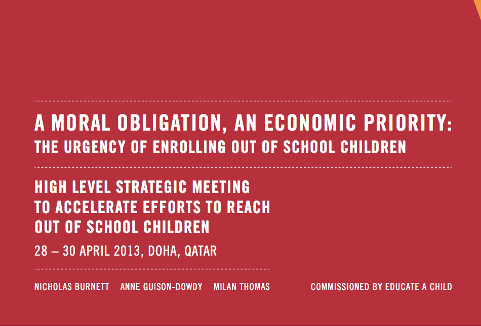 A Moral Obligation, an Economic Priority: the Urgency of Enrolling Out of School Children